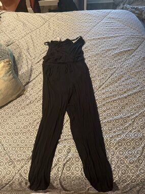 Go Couture Black Sleeveless Jumpsuit with Tie Waist